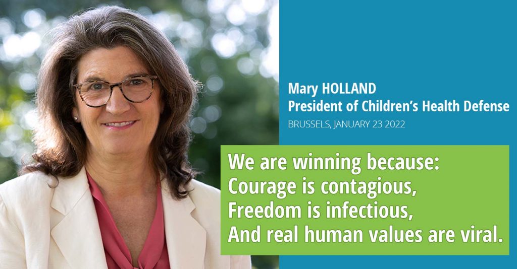 Mary Holland, Brussels January 23: ” The Official Narrative is Dying. Our Movement for Freedom, Democracy, Truth and Human Rights Is Winning”