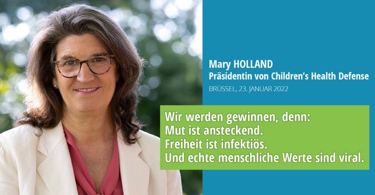 Mary Holland, Brüssel, 23. Januar: “Das offizielle Narrativ stirbt. Unsere Bewegung für Freiheit, Demokratie, Wahrheit und Menschenrechte wird siegen”