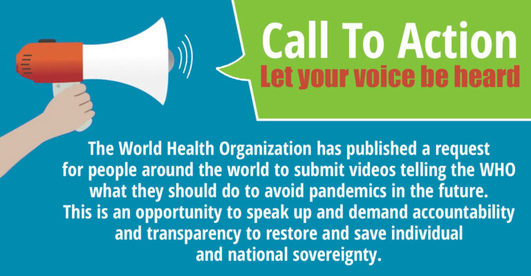 La OMS pide la opinión de los ciudadanos sobre el planeado “Tratado Mundial de Pandemias”- Asegurémonos que nuestra voz sea escuchada