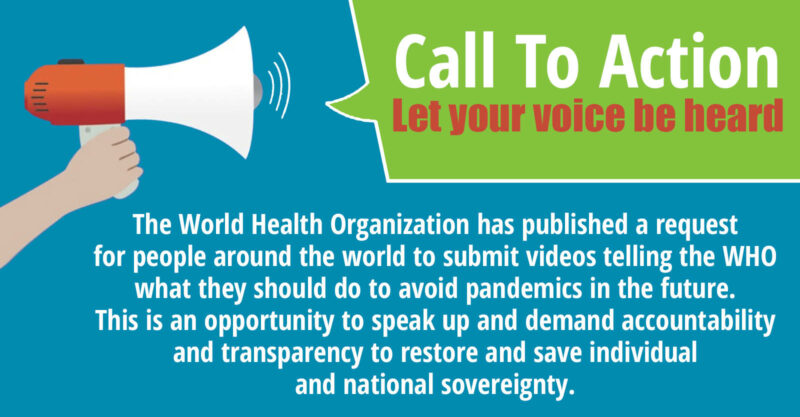 La OMS pide la opinión de los ciudadanos sobre el planeado «Tratado Mundial de Pandemias»- Asegurémonos que nuestra voz sea escuchada