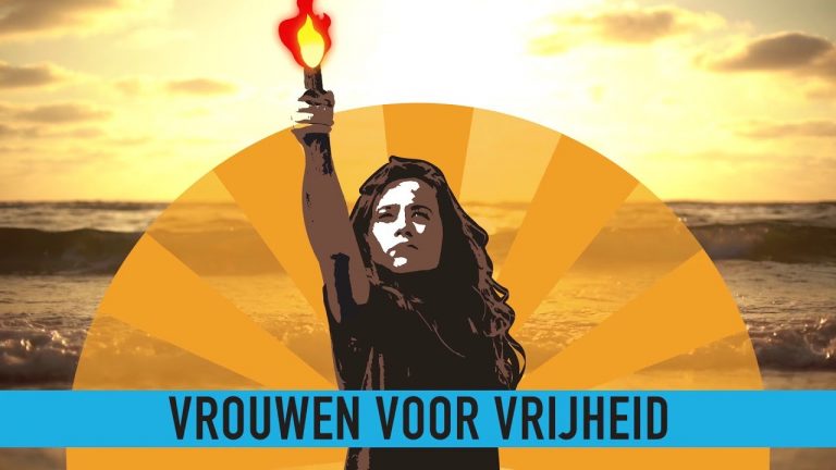 Les ‘Femmes pour la Liberté’ manifestent et plongent dans l’océan en l’honneur d’une année ‘Vérité Nue’ (Pays-Bas)