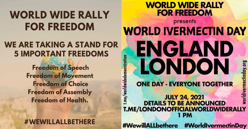 AGISCI: Partecipa al WorldWideRally for Freedom e alla Giornata mondiale dell’ivermectina il 24 luglio